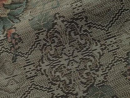 平和屋着物●本場大島紬 更紗花唐草文 反端付き 正絹 逸品 CABC8090gh