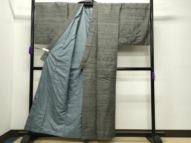 平和屋着物●男性 紬 アンサンブル 霞文 キングサイズ 正絹 逸品 未使用 CABC8092gh