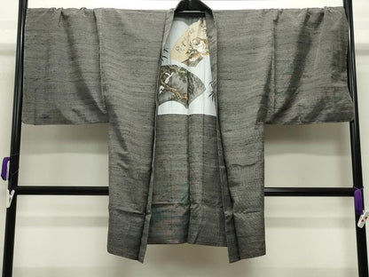 平和屋着物●男性 紬 アンサンブル 霞文 キングサイズ 正絹 逸品 未使用 CABC8092gh