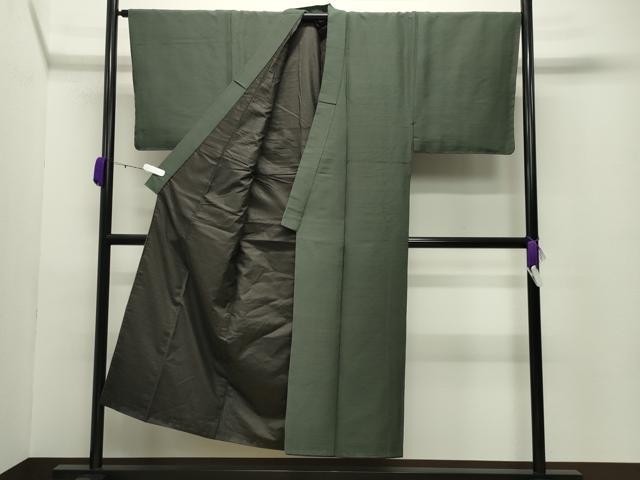 平和屋着物●男性 紬 アンサンブル 色無地 岩井茶色 正絹 逸品 未使用 CABC8093gh