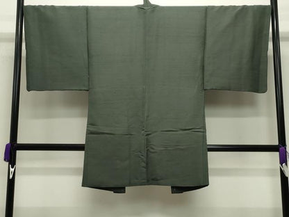 平和屋着物●男性 紬 アンサンブル 色無地 岩井茶色 正絹 逸品 未使用 CABC8093gh