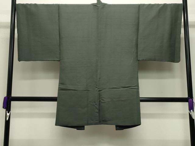 平和屋着物●男性 紬 アンサンブル 色無地 岩井茶色 正絹 逸品 未使用 CABC8093gh