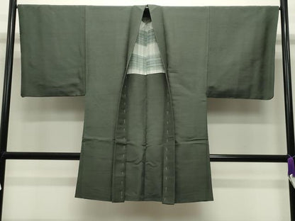 平和屋着物●男性 紬 アンサンブル 色無地 岩井茶色 正絹 逸品 未使用 CABC8093gh