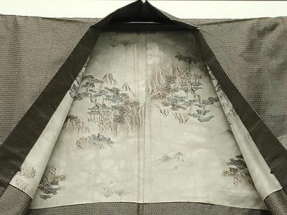 平和屋着物●男性 本場大島紬 アンサンブル 100亀甲 総詰め 正絹 逸品 CABC8094gh