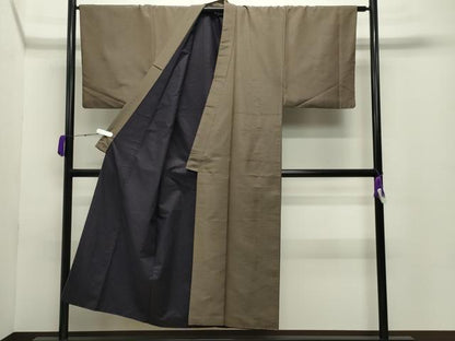 平和屋着物●男性 紬 アンサンブル・長襦袢セット 120亀甲 総詰め 正絹 逸品 CABC8095gh
