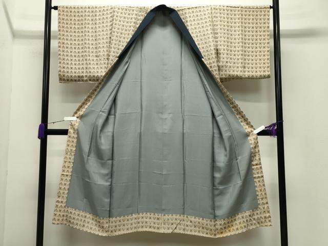 平和屋着物●男性 紬 アンサンブル・長襦袢セット 120亀甲 総詰め 正絹 逸品 CABC8095gh