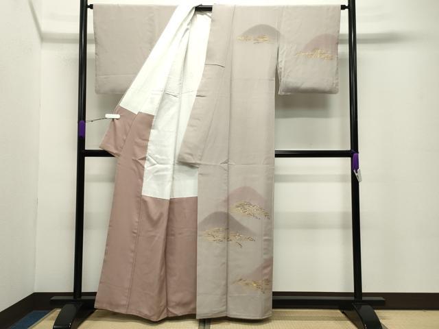 平和屋着物●訪問着 刺繍 稲穂 遠山風景文 暈し染め 金彩 正絹 逸品 CABC8097gh