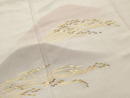 平和屋着物●訪問着 刺繍 稲穂 遠山風景文 暈し染め 金彩 正絹 逸品 CABC8097gh