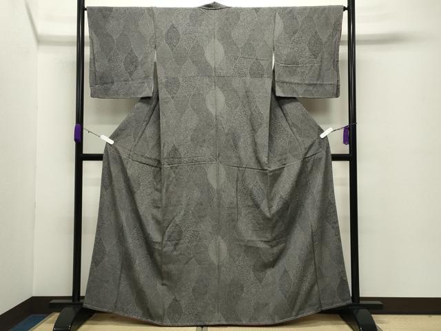 平和屋着物●江戸小紋 寄せ小紋柄 黒地 正絹 逸品 未使用 CABC8100gh