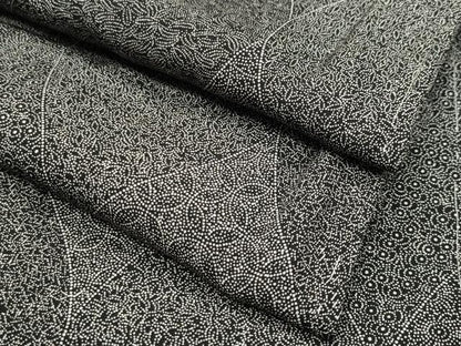 平和屋着物●江戸小紋 寄せ小紋柄 黒地 正絹 逸品 未使用 CABC8100gh