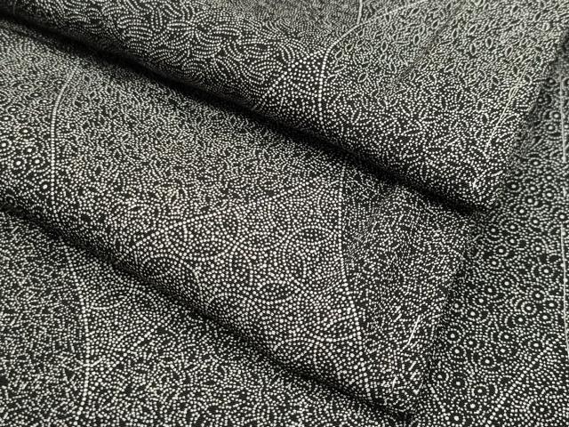 平和屋着物●江戸小紋 寄せ小紋柄 黒地 正絹 逸品 未使用 CABC8100gh