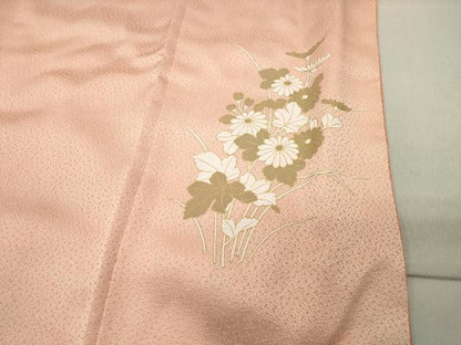 平和屋着物●訪問着 鴛鴦扇面花文 暈し染め 金彩 正絹 逸品 CABC8101gh