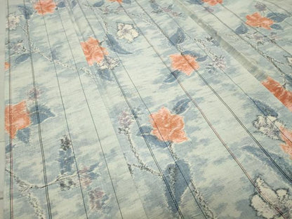 平和屋着物●小千谷紬 枝花文 正絹 逸品 未使用 CABC8103gh