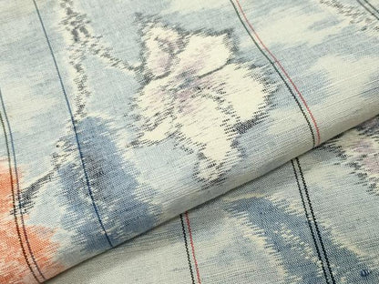 平和屋着物●小千谷紬 枝花文 正絹 逸品 未使用 CABC8103gh