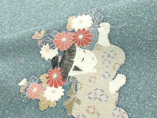 平和屋着物●色留訪問着 友禅 童子遊び たたき染め 正絹 逸品 CABC8104gh