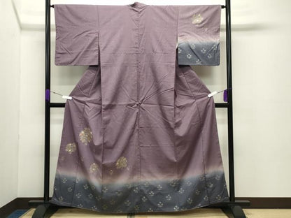 平和屋着物●訪問着 紬地 玉虫 駒刺繍 草花文 金彩 やまと誂製 正絹 逸品 CABC8105gh