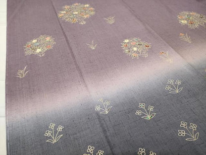平和屋着物●訪問着 紬地 玉虫 駒刺繍 草花文 金彩 やまと誂製 正絹 逸品 CABC8105gh
