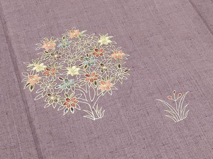 平和屋着物●訪問着 紬地 玉虫 駒刺繍 草花文 金彩 やまと誂製 正絹 逸品 CABC8105gh