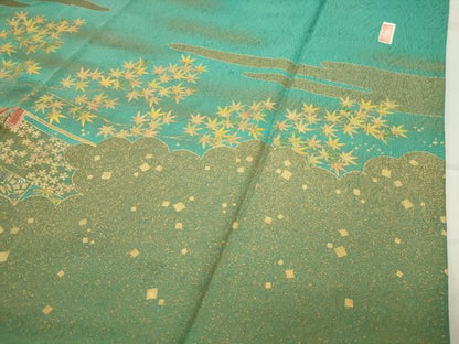 平和屋着物●中国三大刺繍 相良刺繍 色留袖 駒刺繍 松竹梅文 金彩 正絹 逸品 CABC8109gh