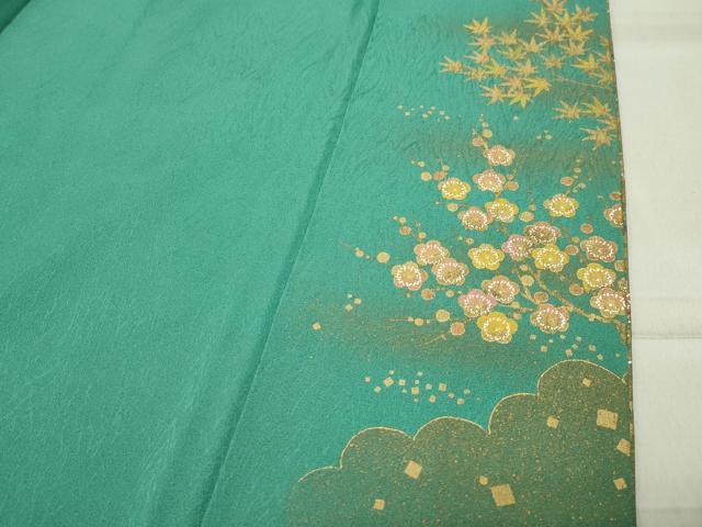 平和屋着物●中国三大刺繍 相良刺繍 色留袖 駒刺繍 松竹梅文 金彩 正絹 逸品 CABC8109gh
