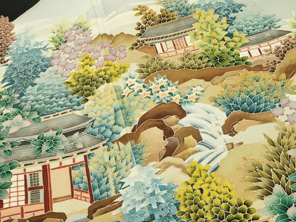 平和屋着物●本加賀友禅作家 北香園 黒留袖 風景文 正絹 逸品 CABC8111gh