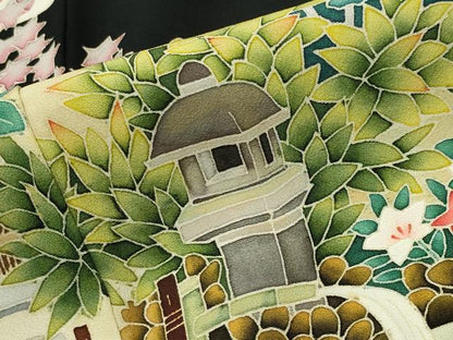 平和屋着物●本加賀友禅作家 北香園 黒留袖 風景文 正絹 逸品 CABC8111gh