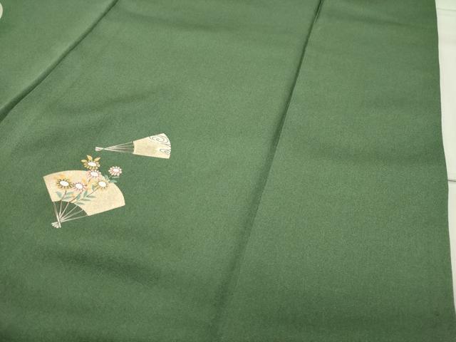 平和屋着物●訪問着 扇面鳳凰花文 暈し染め 金銀彩 正絹 逸品 CABC8114gh