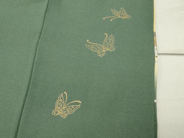 平和屋着物●訪問着 扇面鳳凰花文 暈し染め 金銀彩 正絹 逸品 CABC8114gh