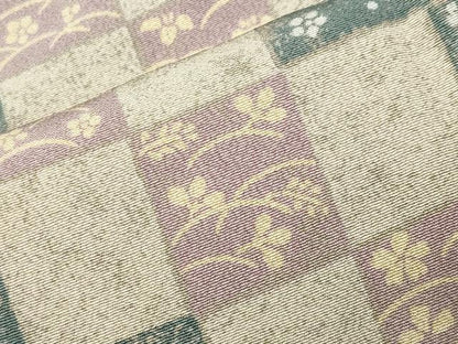 平和屋着物●上質な小紋 市松花蝶文 正絹 逸品 CABC8115gh