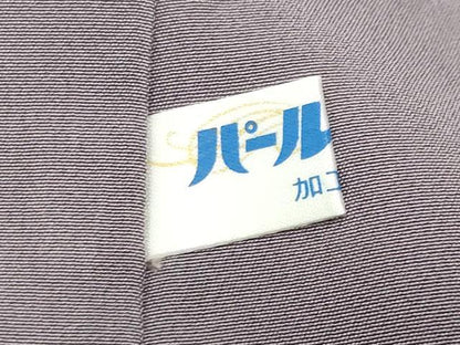 平和屋着物●伝統工芸師 服部光擴 江戸小紋 毛万筋 薄梅鼠色×濃色 反端付き 正絹 逸品 CABC8116gh