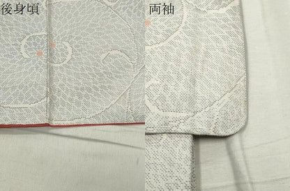 平和屋着物●都喜ヱ門 本場大島紬 白大島 9マルキ 花唐草文 藤絹織物謹製 証紙付き 正絹 逸品 CABC8118gh