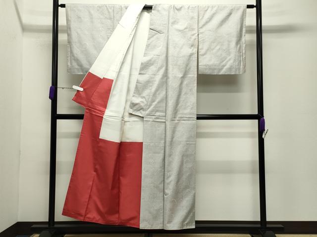 平和屋着物●都喜ヱ門 本場大島紬 白大島 9マルキ 花唐草文 藤絹織物謹製 証紙付き 正絹 逸品 CABC8118gh