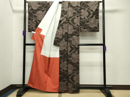 平和屋着物●本場大島紬 7マルキ 泥染め カトレア 久倉茂勝作 証紙付き 正絹 逸品 未使用 CABC8119gh
