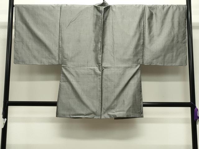 平和屋着物●男性 紬 アンサンブル 霞文 素鼠色 正絹 逸品 未使用 CABC8120gh