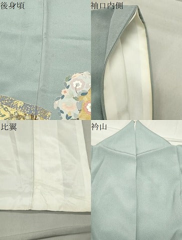 平和屋着物●豪華色留袖　作家物　駒刺繍　鳳凰花唐草文　金彩　正絹　逸品　CABC8125gh