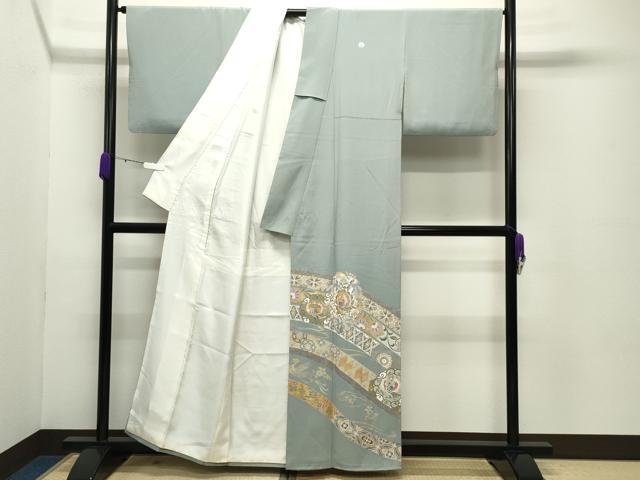 平和屋着物●豪華色留袖　作家物　駒刺繍　鳳凰花唐草文　金彩　正絹　逸品　CABC8125gh