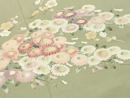 平和屋着物●訪問着 友禅 作家物 枝梅花文 正絹 逸品 未使用 CABC8127gh