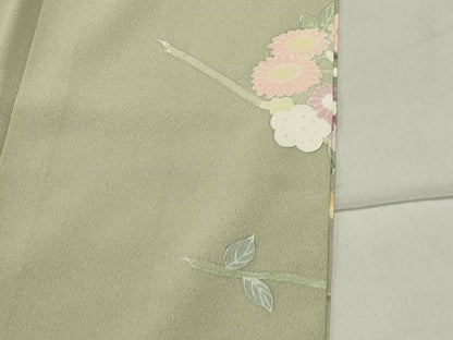平和屋着物●訪問着 友禅 作家物 枝梅花文 正絹 逸品 未使用 CABC8127gh
