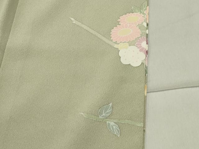 平和屋着物●訪問着 友禅 作家物 枝梅花文 正絹 逸品 未使用 CABC8127gh