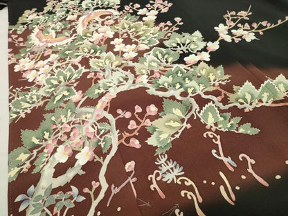 平和屋着物●豪華黒留袖 友禅 作家物 飛鶴松竹梅文 暈し染め 正絹 逸品 CABC8130gh