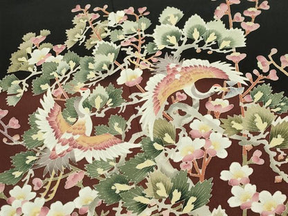 平和屋着物●豪華黒留袖 友禅 作家物 飛鶴松竹梅文 暈し染め 正絹 逸品 CABC8130gh