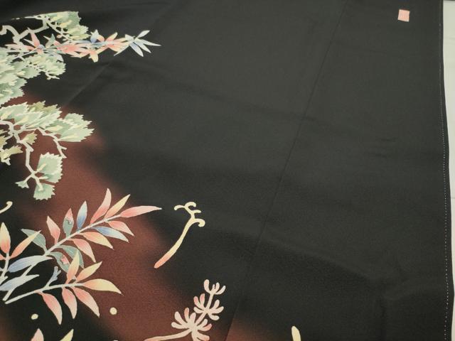 平和屋着物●豪華黒留袖 友禅 作家物 飛鶴松竹梅文 暈し染め 正絹 逸品 CABC8130gh