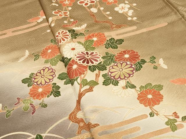 平和屋着物●十日町老舗ブランド 吉澤友禅 吾妻徳穂 訪問着 花蝶文 暈し染め 金彩 正絹 逸品 CABC8131gh