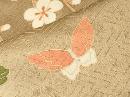 平和屋着物●十日町老舗ブランド 吉澤友禅 吾妻徳穂 訪問着 花蝶文 暈し染め 金彩 正絹 逸品 CABC8131gh