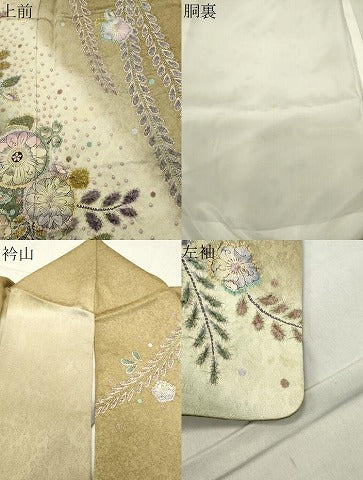平和屋着物●訪問着 辻が花 絞り 暈し染め 金彩 正絹 逸品 CABC8132gh
