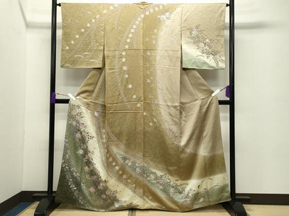 平和屋着物●訪問着 辻が花 絞り 暈し染め 金彩 正絹 逸品 CABC8132gh