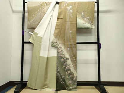 平和屋着物●訪問着 辻が花 絞り 暈し染め 金彩 正絹 逸品 CABC8132gh