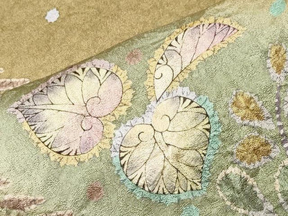 平和屋着物●訪問着 辻が花 絞り 暈し染め 金彩 正絹 逸品 CABC8132gh