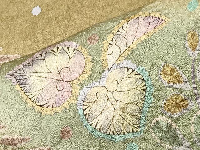 平和屋着物●訪問着 辻が花 絞り 暈し染め 金彩 正絹 逸品 CABC8132gh