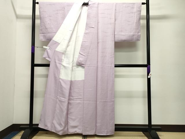 平和屋着物●上質な色無地 霞亀甲地紋 紅藤色 正絹 逸品 CABC8134gh